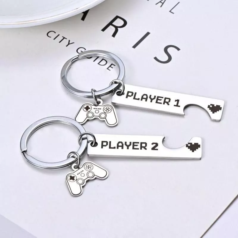 1 PCS Funny Couple Gamers Gifts Player 1 Player 2 Matching Keychain for Her Him Girlfriend Boyfriend Valentine's Day Gaming Gift 1 PCS Funny Couple Gamers Gifts Player 1 Player 2 Matching Keychain for Her Him Girlfriend Boyfriend Valentine's Day Gaming Gift