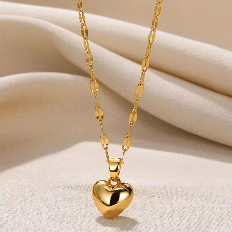 Stainless Steel Love Heart Necklace For Women 2023 New Trendy Lip Chain Simple Pendant Necklace Jewelry Gift Wholesalers Stainless Steel Love Heart Necklace For Women 2023 New Trendy Lip Chain Simple Pendant Necklace Jewelry Gift Wholesalers