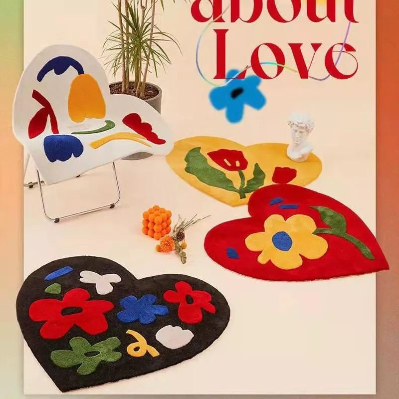 Fluffy Flower Entrance Carpet Heart Shape Bathroom Rug Area Floor Pad Tub Side Mat Doormat Aesthetic Home Room Decor Doormat Fluffy Flower Entrance Carpet Heart Shape Bathroom Rug Area Floor Pad Tub Side Mat Doormat Aesthetic Home Room Decor Doormat