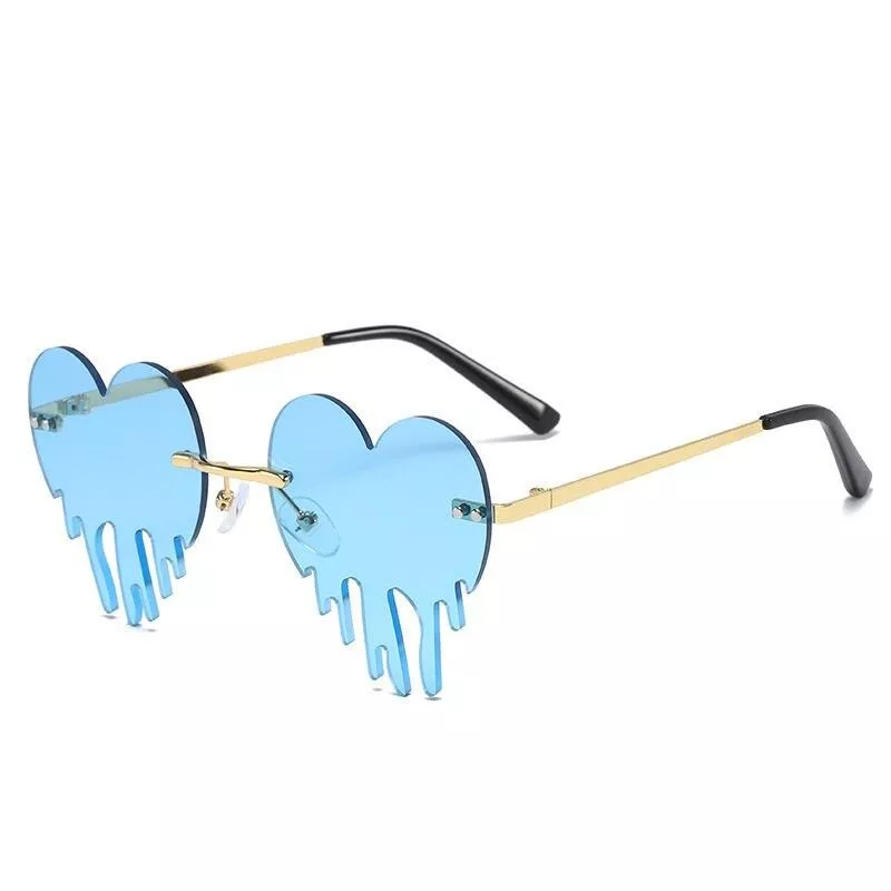 Rimless Heart Tear Sunglasses Women Frameless Metal Glasses Man Decorative Street Catwalk Prom Party Sexy Love Shape Eyewear Rimless Heart Tear Sunglasses Women Frameless Metal Glasses Man Decorative Street Catwalk Prom Party Sexy Love Shape Eyewear