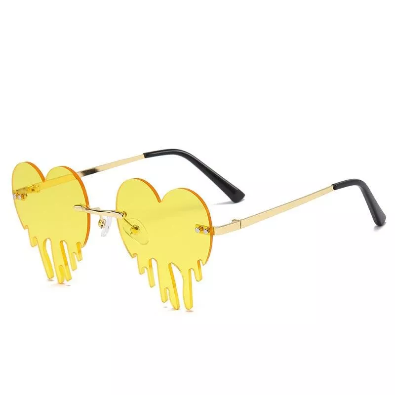 Rimless Heart Tear Sunglasses Women Frameless Metal Glasses Man Decorative Street Catwalk Prom Party Sexy Love Shape Eyewear Rimless Heart Tear Sunglasses Women Frameless Metal Glasses Man Decorative Street Catwalk Prom Party Sexy Love Shape Eyewear