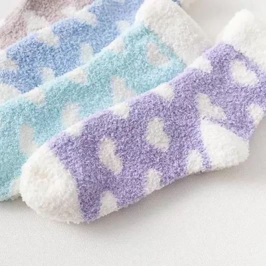 Warm Fuzzy Women Socks Candy Color Cute Heart Pattern Winter Kawaii Thick Fluffy Terry Cute Cotton Socks Christmas Korean Gift Warm Fuzzy Women Socks Candy Color Cute Heart Pattern Winter Kawaii Thick Fluffy Terry Cute Cotton Socks Christmas Korean Gift